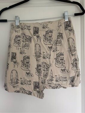 Abercrombie & Fitch Printed Linen Blend Mini Skirt Skort size XS